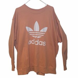 adidas Men’s Trefoil Crewneck Sweatshirt in Dusty Peach